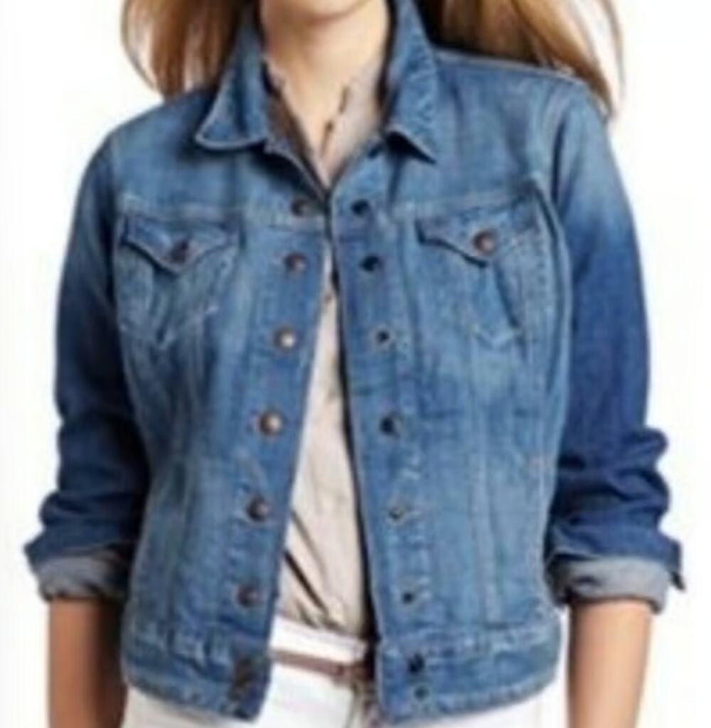Lucky Brand Sabrina Cropped Denim Jacket Rainstorm Womens Size Small